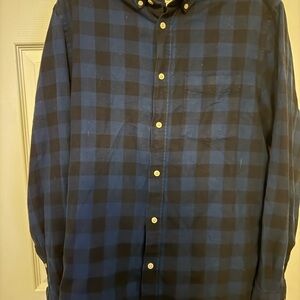 H&M Navy and Black Plaid Shirt